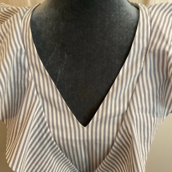 🤍 RACHEL Rachel Roy Felicia Blue Striped Nautical Cotton Dress - Picture 5 of 6